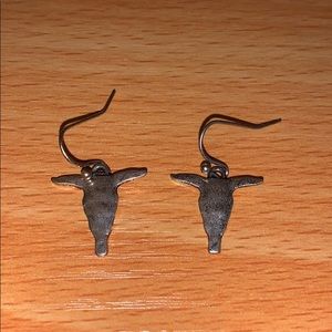 Silver bull skull earrings